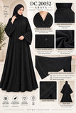 Black Nara Open Abaya with Beadwork – DC20052