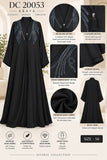 Black Nara Open Abaya with Beadwork & Tassel Closure – DC20053