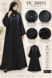 Black Nara Open Abaya with Beadwork & Tassel Closure – DC20053