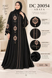 Black Nida Abaya with Embellished Motifs & Tassel Details – DC20054