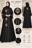 Black Nida Abaya with Embellished Motifs & Tassel Details – DC20054