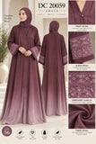 Mauve Ombré Open Abaya with Embroidered Cuffs – DC20059