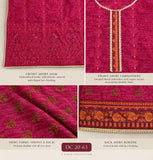 Magenta Embroidered Three-Piece Suit with Printed Dupatta DC20-63