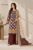 DC20-66 Maroon Floral Cotton Three-Piece Suit