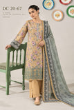 DC20-67 Mustard Floral Embroidered Three-Piece Suit