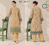 DC20-67 Mustard Floral Embroidered Three-Piece Suit