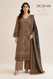 DC20-68 Brown Embroidered Cotton Three-Piece Suit