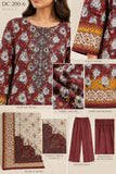 DC20-66 Maroon Floral Cotton Three-Piece Suit