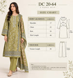 DC20-64 Olive Green Floral Cotton Three-Piece Suit