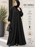 DC20061 Black Button-Front Open Abaya