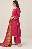 Magenta Embroidered Three-Piece Suit with Printed Dupatta DC20-63