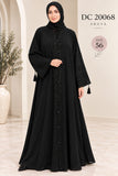 Black Embellished Abaya with Tassel Cuffs DC20068