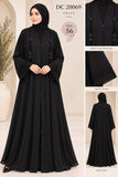 Black Abaya with Embellished Cuffs & Front Detail – DC20069