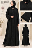 Black Embellished Abaya with Tassel Cuffs DC20068
