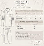 DC20-71 Black Feather Print & Butterfly Detail Cotton 3-Piece Suit