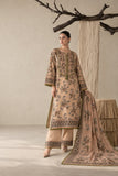 DC20-73 Beige Floral Print 3-Piece Suit with Dupatta