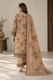 DC20-73 Beige Floral Print 3-Piece Suit with Dupatta