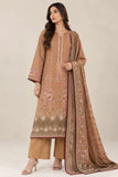 DC20-74 Tan Floral Cotton 3-Piece Suit with Dupatta