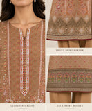 DC20-74 Tan Floral Cotton 3-Piece Suit with Dupatta