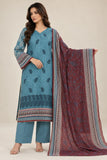 DC20-75 Teal Blue Paisley Embroidered 3-Piece Suit