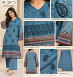 DC20-75 Teal Blue Paisley Embroidered 3-Piece Suit
