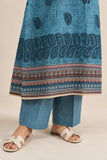 DC20-75 Teal Blue Paisley Embroidered 3-Piece Suit