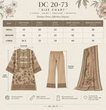 DC20-73 Beige Floral Print 3-Piece Suit with Dupatta