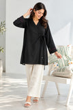 Black V-Neck Tie-Side Kurti Top | DCKB24