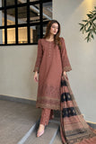 Dusty Rose Embroidered Cotton 3-Piece Suit | DCKB20-76