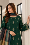 Deep Green Embroidered Cotton 3-Piece Suit DCKB20-78