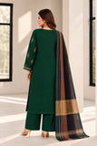 Deep Green Embroidered Cotton 3-Piece Suit DCKB20-78