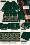 Deep Green Embroidered Cotton 3-Piece Suit DCKB20-78