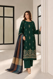 Deep Green Embroidered Cotton 3-Piece Suit DCKB20-78