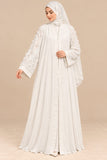 Floral Embroidered Sleeve Abaya with Scarf DC20076