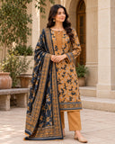 Caramel Floral Three-Piece Pakistani Suit | DC1005