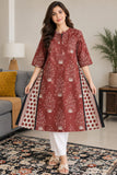 Rust Botanical Cotton Kurti with Contrast Panels | DCKB09