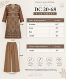 DC20-68 Brown Embroidered Cotton Three-Piece Suit