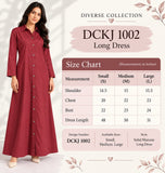 DCKJ1002 – Maroon Cotton Collared Long Dress