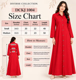 Red Cotton Long Shirt Dress – DCKJ1004