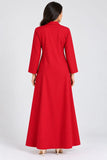 Red Cotton Long Shirt Dress – DCKJ1004