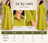 Lime Green Cotton Long Shirt Dress DCKJ1005
