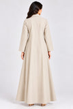 Beige Cotton Collared Maxi Shirt Dress – DCKJ1006