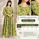 Green Floral Cotton Maxi Dress DCKFL1-002