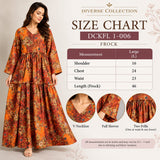 DCKFL1-006 – Orange Floral Cotton Tiered Frock