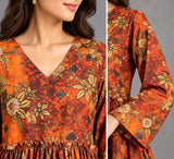 DCKFL1-006 – Orange Floral Cotton Tiered Frock