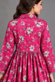 Pink Floral Cotton Collared Frock | DCKFL1-007
