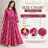 Pink Floral Cotton Collared Frock | DCKFL1-007