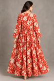 Red Floral Cotton Tiered Frock – DCKFL1-008
