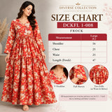 Red Floral Cotton Tiered Frock – DCKFL1-008
