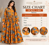 Orange Floral Cotton Collared Frock – DCKFL1-009